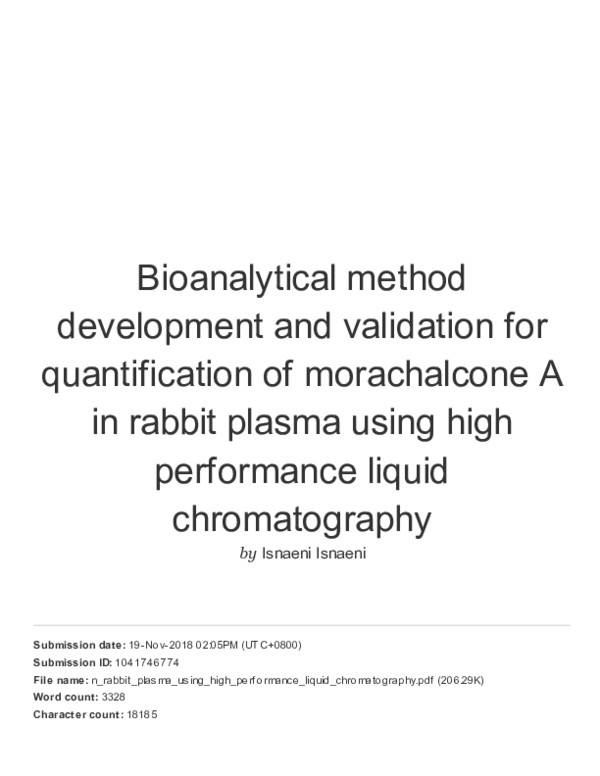 (PDF) Bioanalytical method development and validation for ...