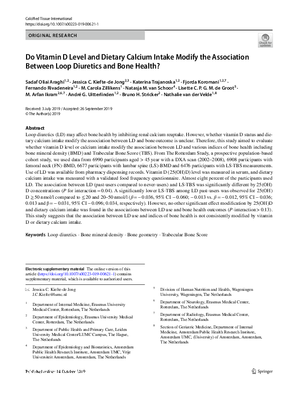 (PDF) Do Vitamin D Level and Dietary Calcium Intake Modify the ...