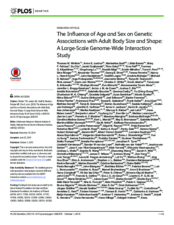 (PDF) The Influence of Age and Sex on Genetic Associations with Adult ...