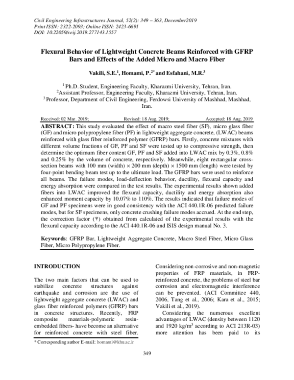 (PDF) Flexural Behavior of Lightweight Concrete Beams Reinforced with ...