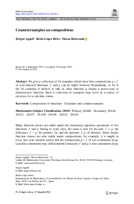 (PDF) Counterexamples on compositions