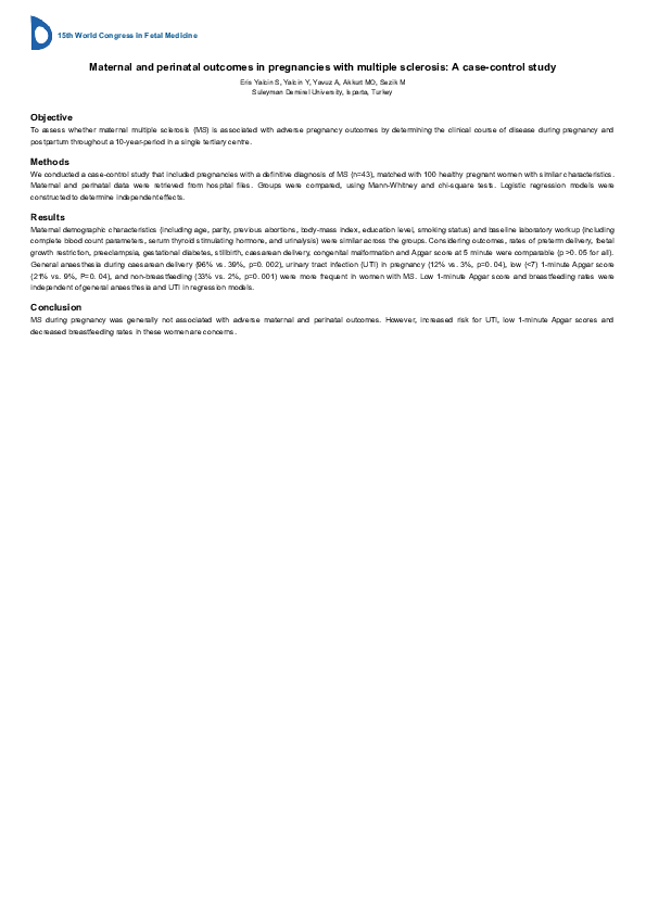 (PDF) Maternal and perinatal outcomes in pregnancies with multiple ...
