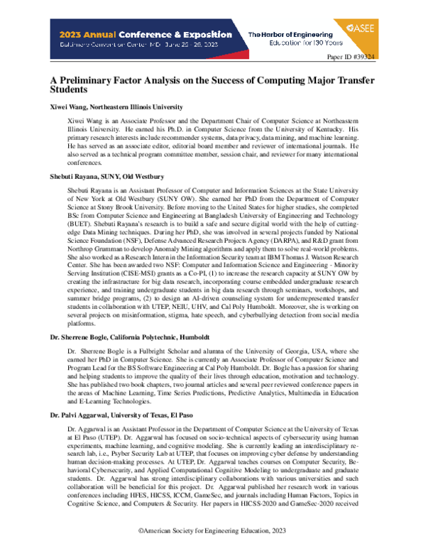 (PDF) A Preliminary Factor Analysis on the Success of Computing Major ...