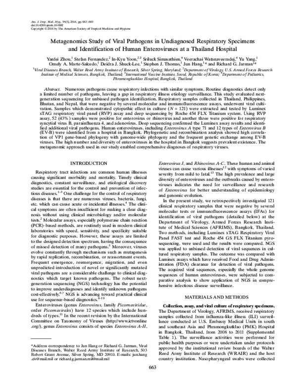 (PDF) Metagenomics Study of Viral Pathogens in Undiagnosed Respiratory ...