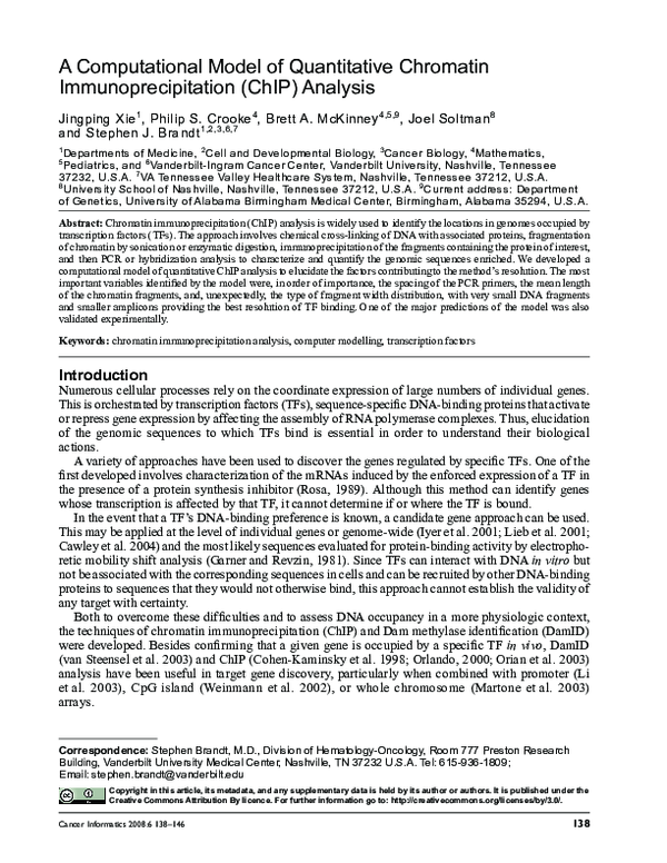 (PDF) A Computational Model of Quantitative Chromatin ...