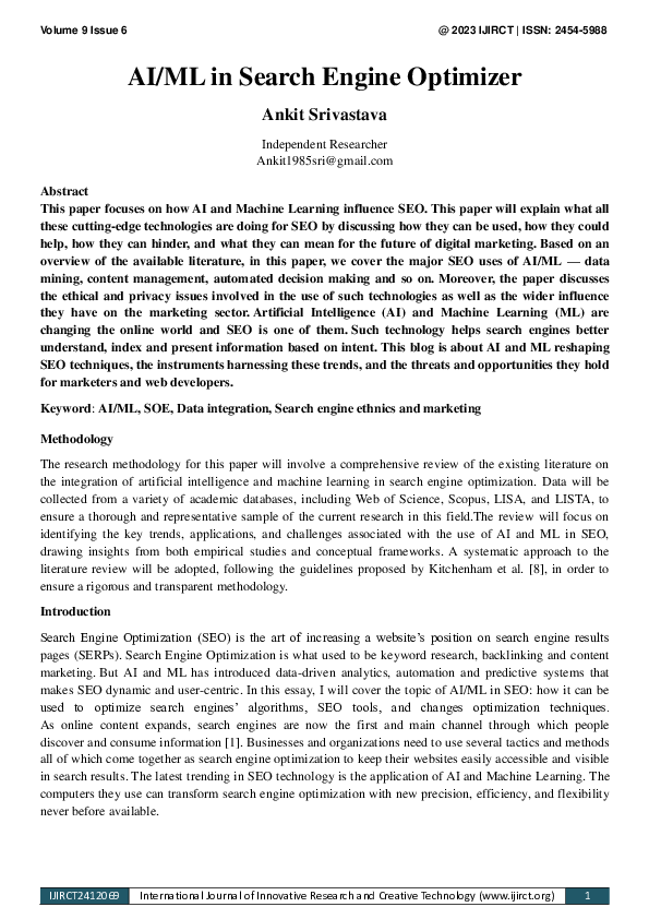 (PDF) AI/ML in Search Engine Optimizer
