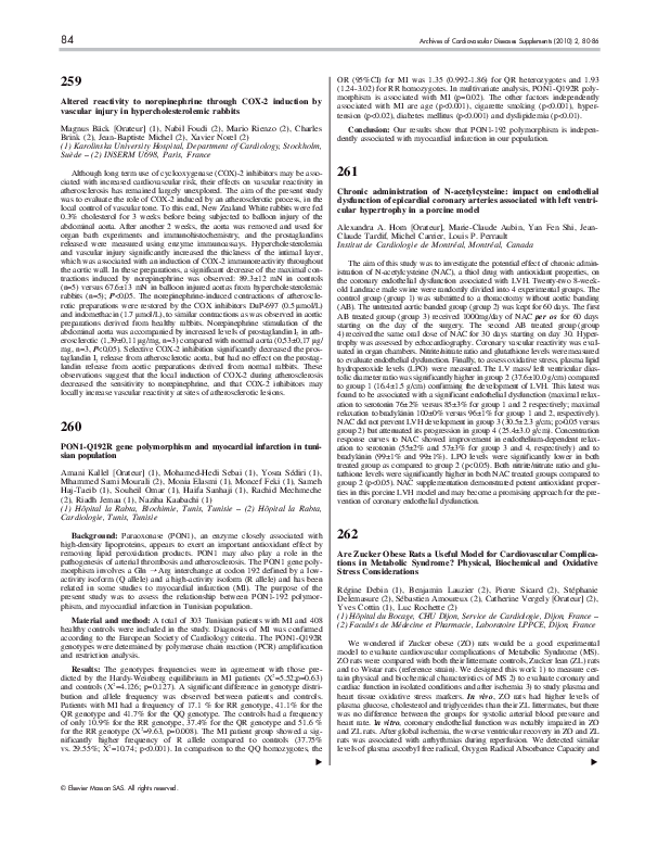 (PDF) 260 PON1-Q192R gene polymorphism and myocardial infarction in ...