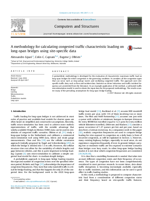 (PDF) A methodology for calculating congested traffic characteristic ...
