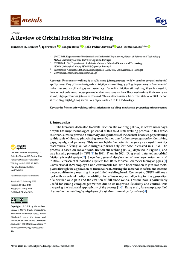 (PDF) A Review of Orbital Friction Stir Welding
