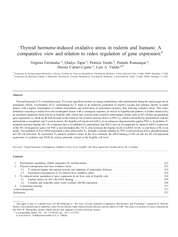 (PDF) Thyroid hormone-induced oxidative stress in rodents and humans: A ...