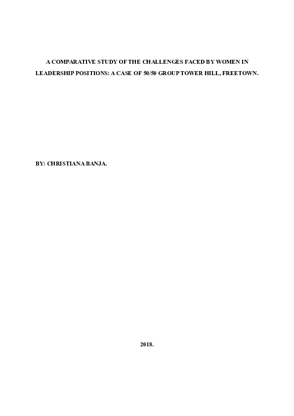 (PDF) A COMPARATIVE STUDY OF THE CHALLENGES FACED BY WOMEN IN ...
