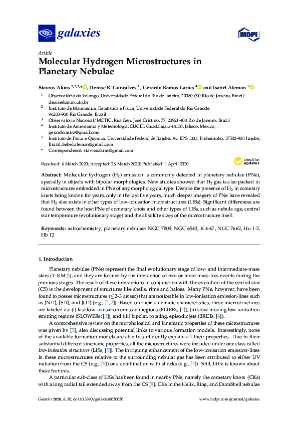 (PDF) Molecular Hydrogen Microstructures in Planetary Nebulae