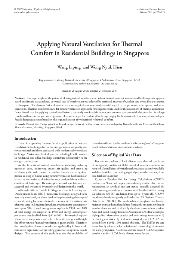 (PDF) Applying Natural Ventilation for Thermal Comfort in Residential ...