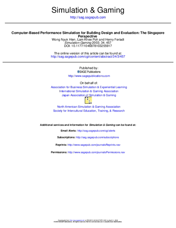 (PDF) Computer-Based Performance Simulation for Building Design and ...