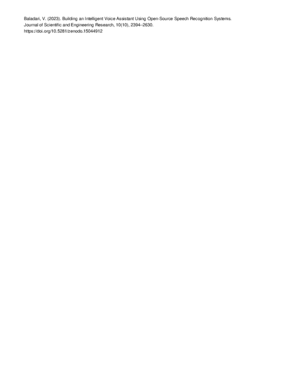 (PDF) Building an Intelligent Voice Assistant Using Open-Source Speech ...