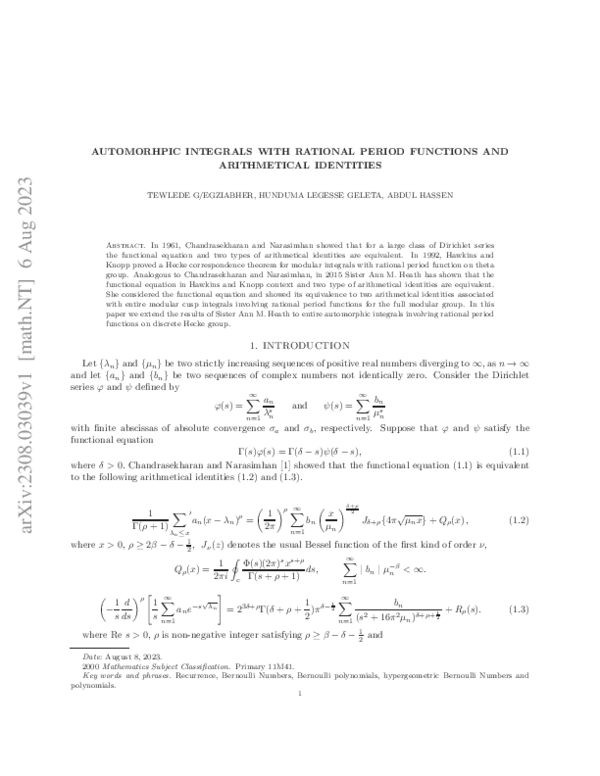 (PDF) Automorphic Integrals with Rational Period Functions and ...