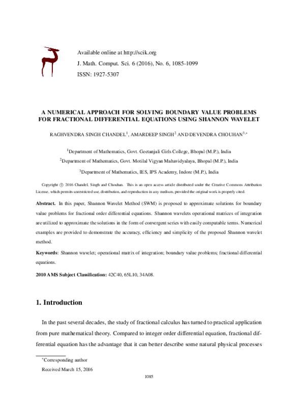 (PDF) A numerical approach for solving boundary value problems for ...