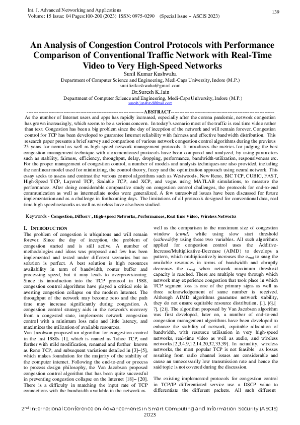 (PDF) An Analysis of Congestion Control Protocols with Performance ...
