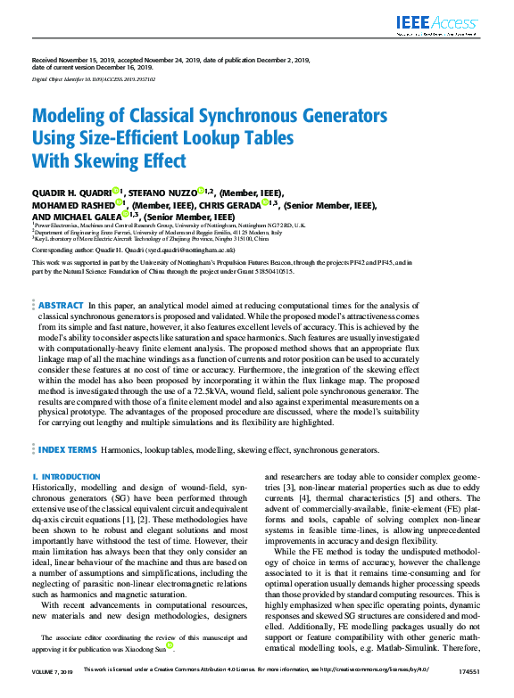 (PDF) Modeling of Classical Synchronous Generators Using Size-Efficient ...
