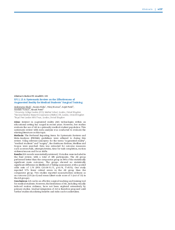 (PDF) SP11.13 A Systematic Review on the Effectiveness of Augmented ...