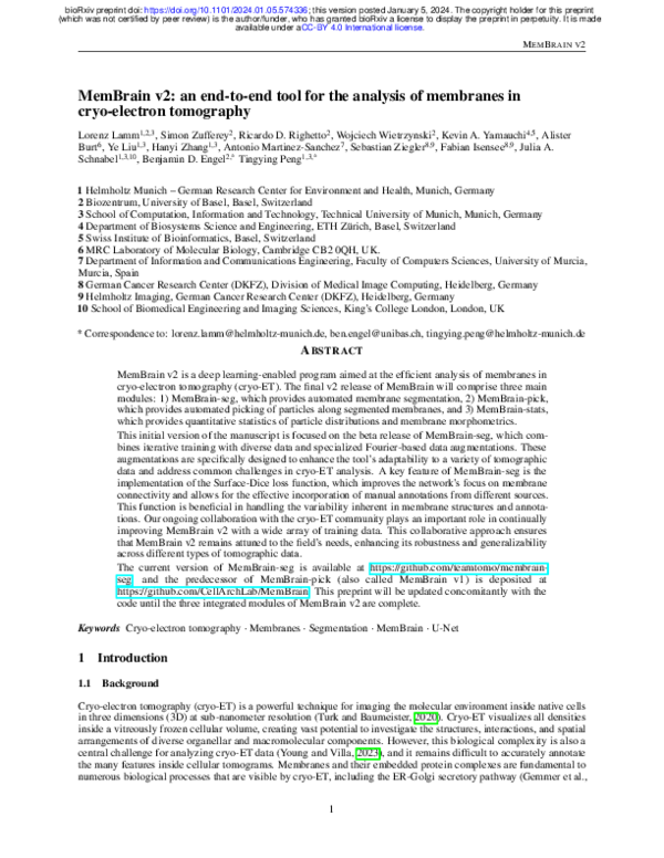 (PDF) MemBrain v2: an end-to-end tool for the analysis of membranes in ...