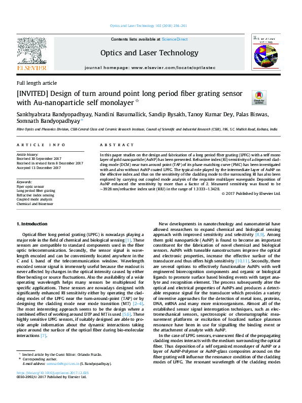 (PDF) [INVITED] Design of turn around point long period fiber grating ...