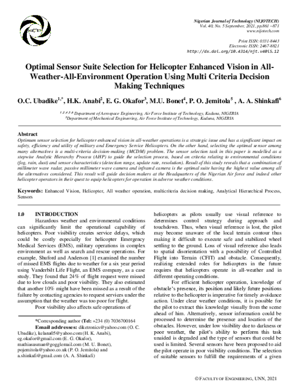 (PDF) Optimal sensor suite selection for helicopter enhanced vision in ...
