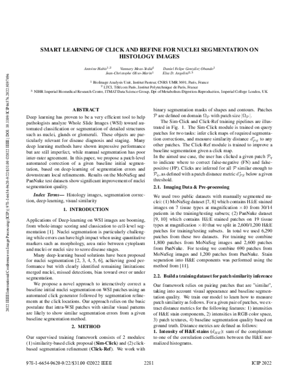 (PDF) Smart Learning of Click and Refine for Nuclei Segmentation on ...