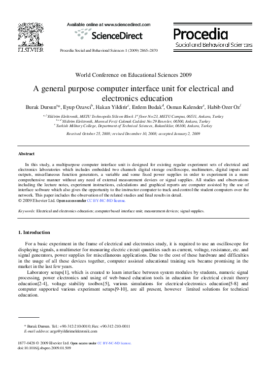 (PDF) A general purpose computer interface unit for electrical and ...