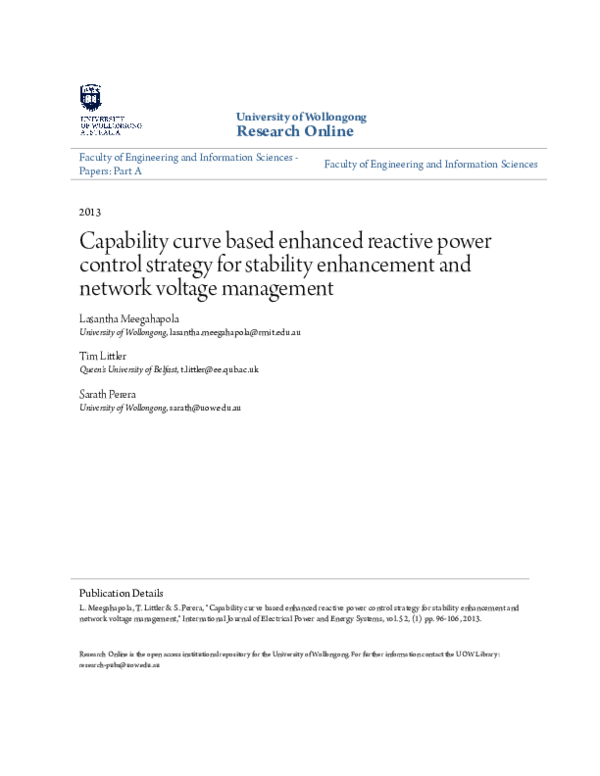 (PDF) Capability curve based enhanced reactive power control strategy ...