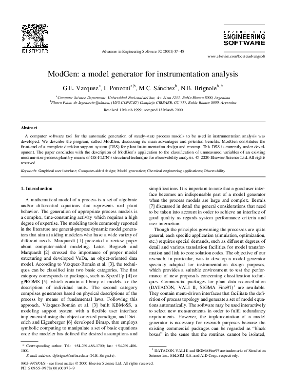(PDF) ModGen: a model generator for instrumentation analysis