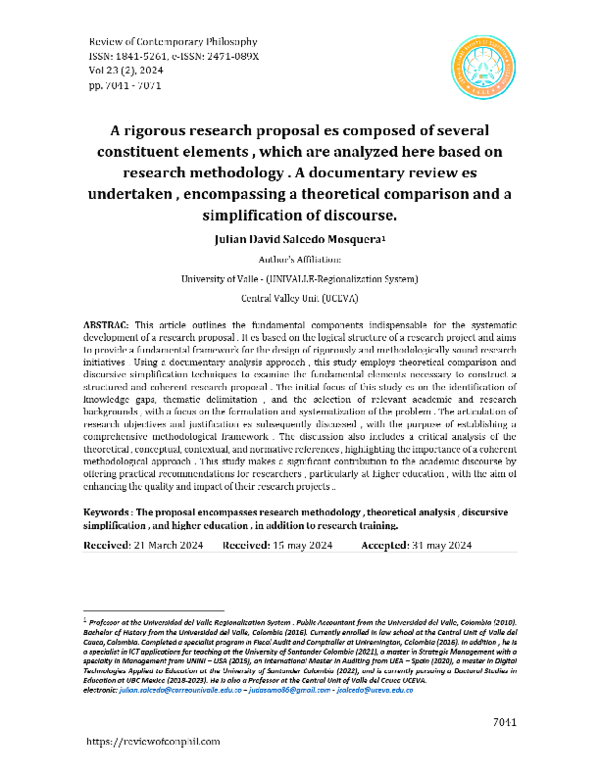 (PDF) A Rigorous Research Proposales Composed of Several Constituent ...