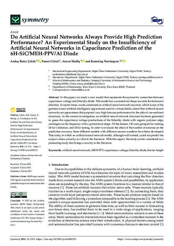 (PDF) Do Artificial Neural Networks Always Provide High Prediction ...