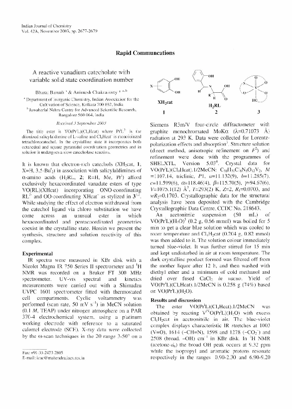 (PDF) A reactive vanadium catecholate with variable solid state ...
