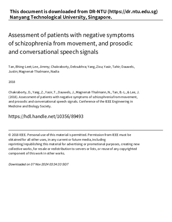 (PDF) Assessment of Patients with Negative Symptoms of Schizophrenia ...