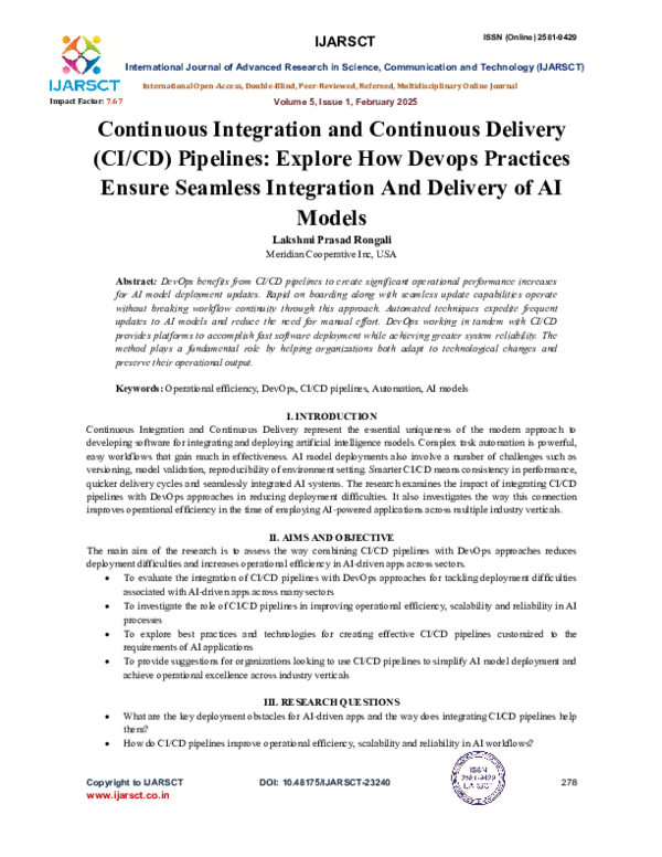(PDF) Continuous Integration and Continuous Delivery (CI/CD) Pipelines ...
