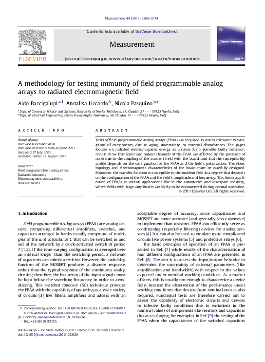 (PDF) A methodology for testing immunity of field programmable analog ...
