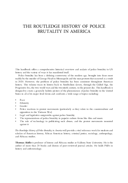 (PDF) Chasing the Illusion of Police Reform under Capitalism in THE ...