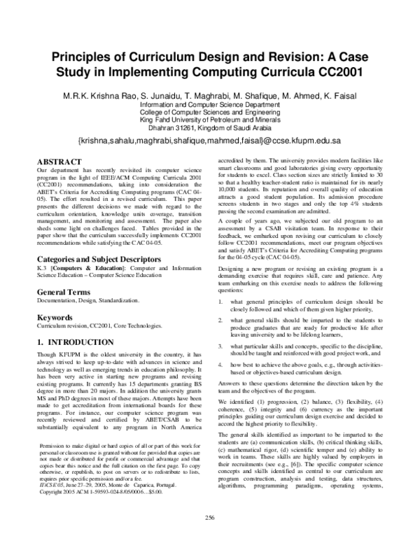 (PDF) Principles of curriculum design and revision