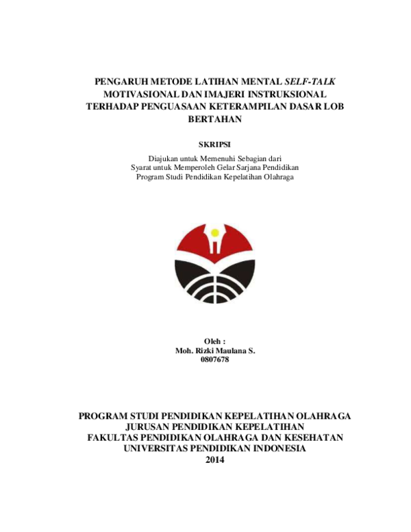 (PDF) Pengaruh Metode Latihan Mental Self-Talk Motivasional Dan Imajeri ...