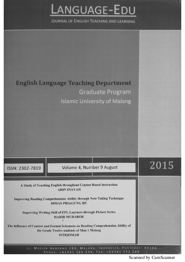 (PDF) Improving writing skill of EFL learners through picture series