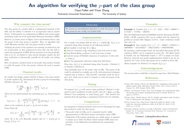 (PDF) An algorithm for verifying the p-part of the class group