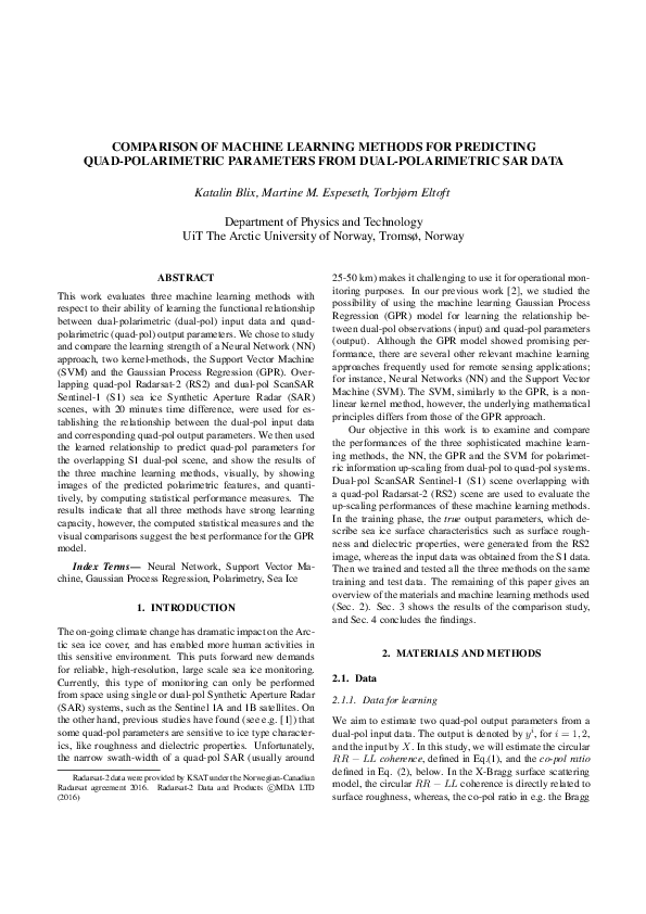 (PDF) Comparison of Machine Learning Methods for Predicting Quad ...