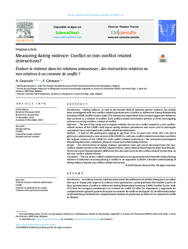 (PDF) Measuring dating violence: Conflict or non-conflict related ...
