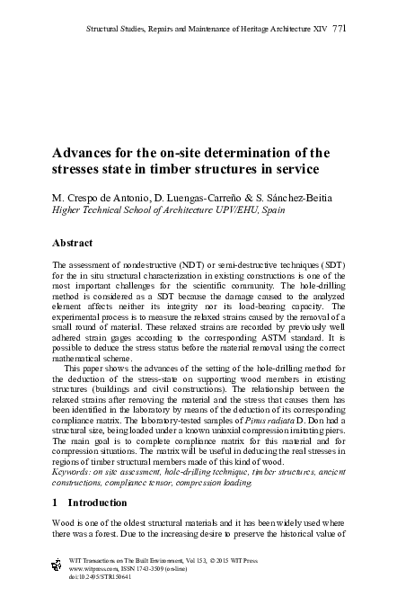 (PDF) Advances for the on-site determination of the stresses state in ...