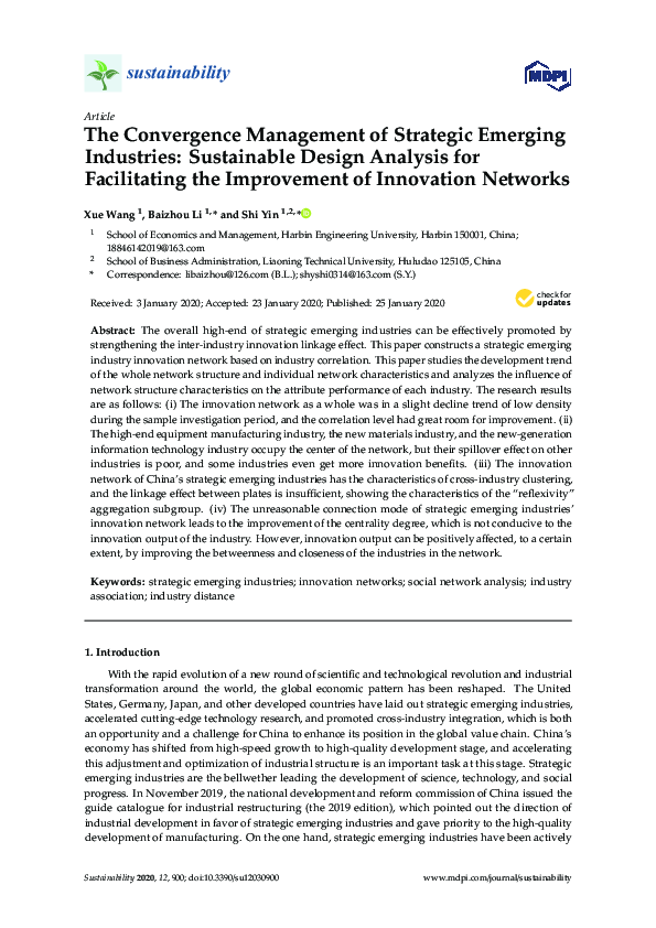 (PDF) The Convergence Management of Strategic Emerging Industries ...