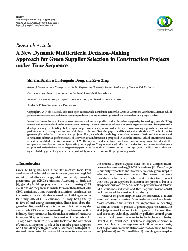 (PDF) A New Dynamic Multicriteria Decision-Making Approach for Green ...