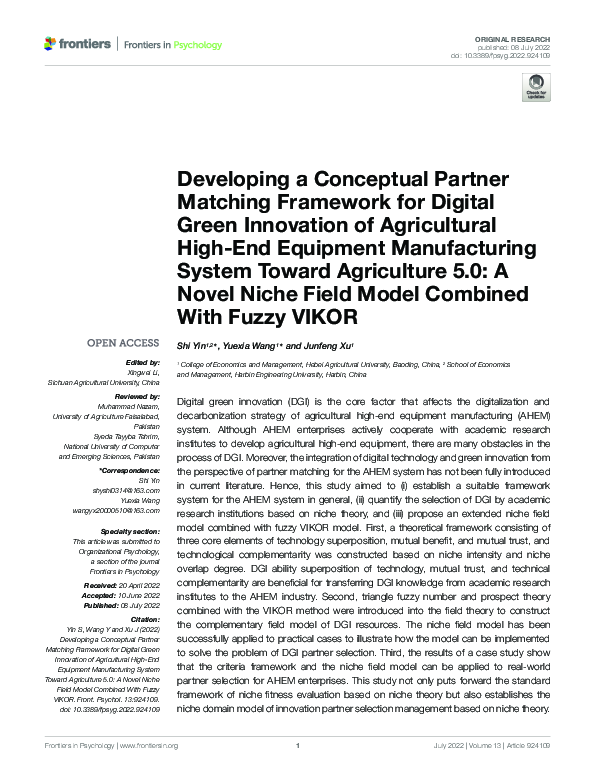 (PDF) Developing a Conceptual Partner Matching Framework for Digital ...