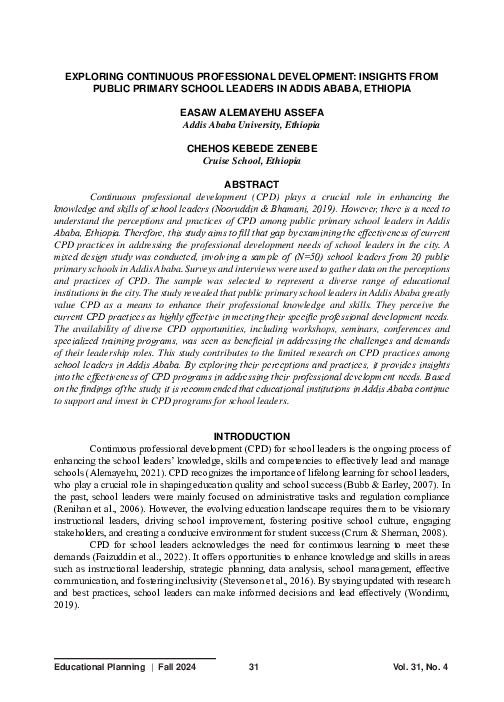 (PDF) EXPLORING CONTINUOUS PROFESSIONAL DEVELOPMENT
