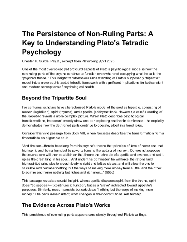 (PDF) The Persistence of Non-Ruling Parts: A Key to Understanding Plato ...